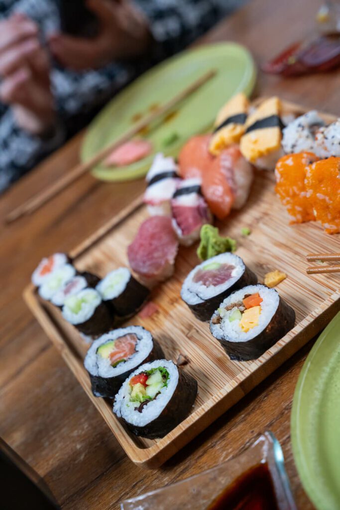 sushi platter at sofia restaurant