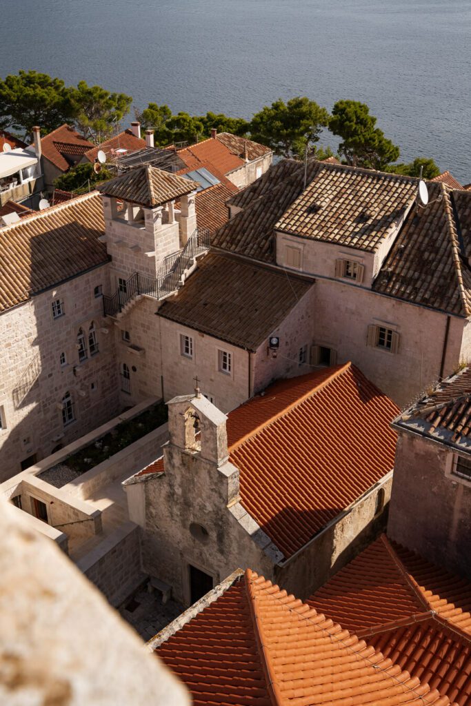 view from st marks cathedral belltower korcula