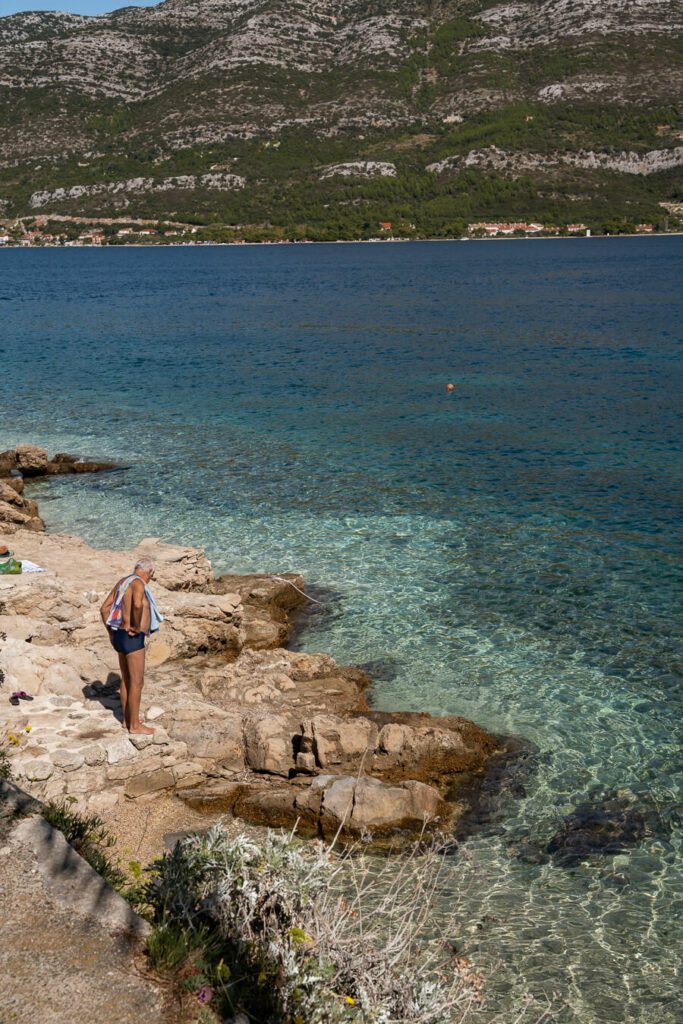 a swimming spot in korcula- one of the things to do in korcula
