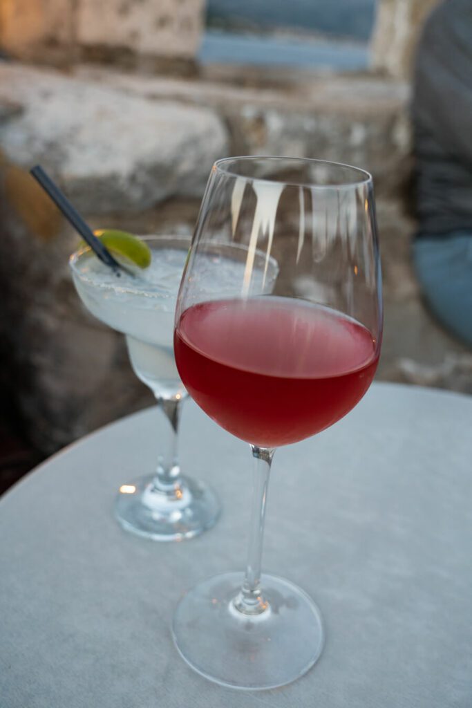 cocktails and wine at massimo bar korcula