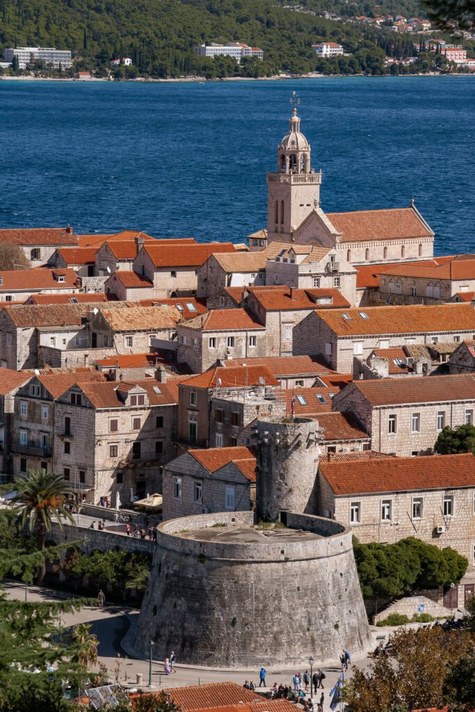 korcula town view from panoramic viewpoint- one of the things to do in korcula