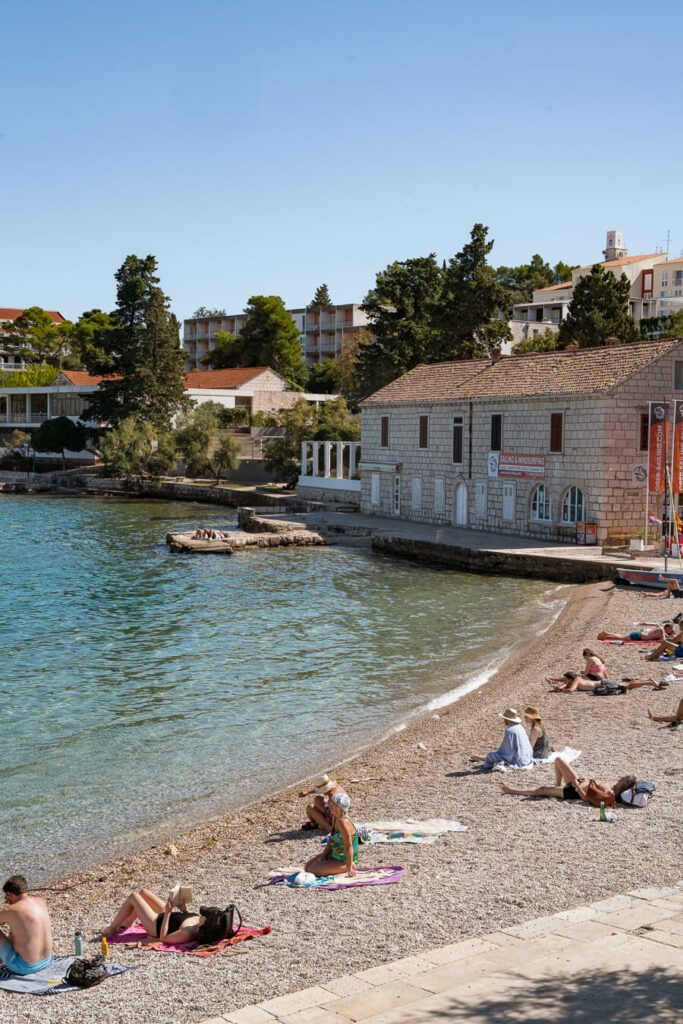 a beach in korcula town