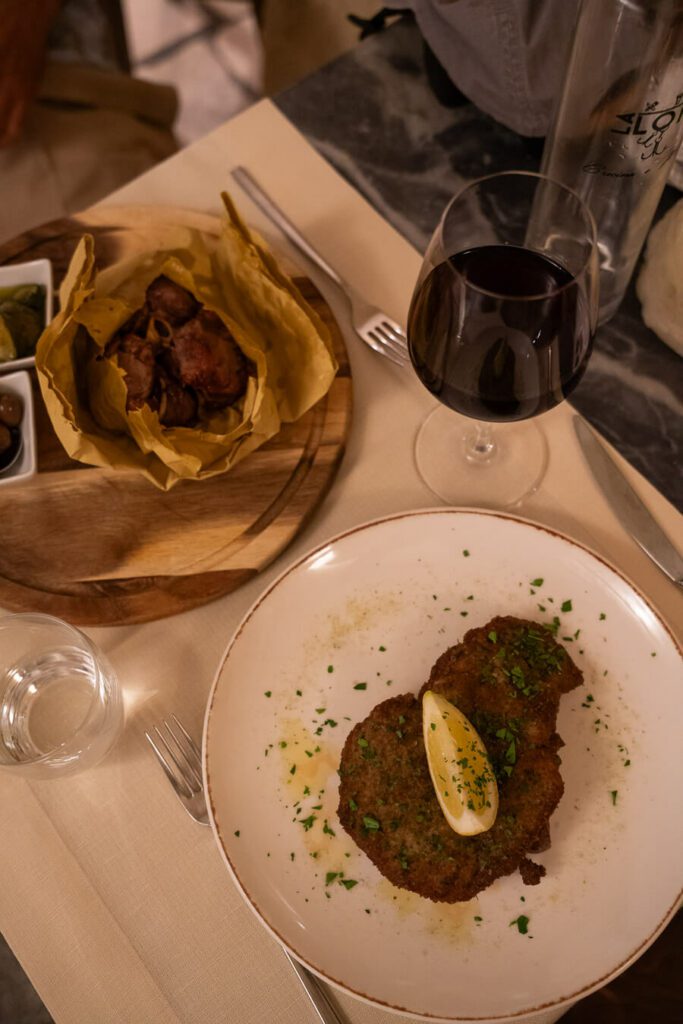 lunch dishes at la lopa matera
