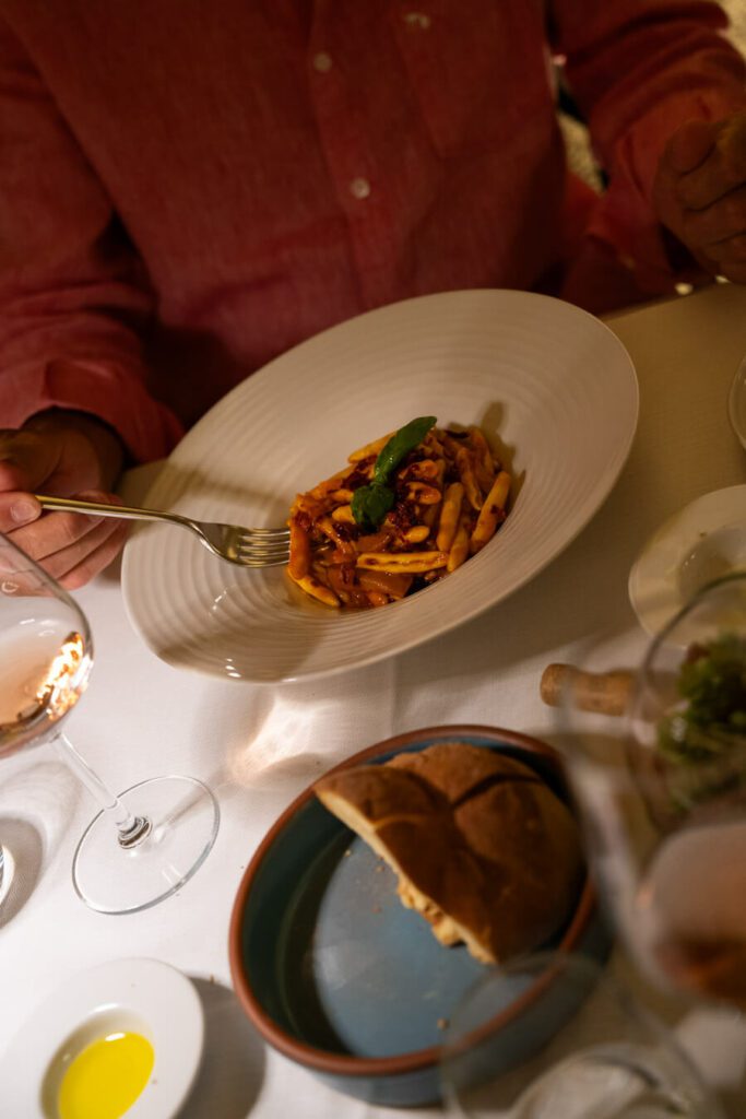 pasta in one of the best restaurants in matera
