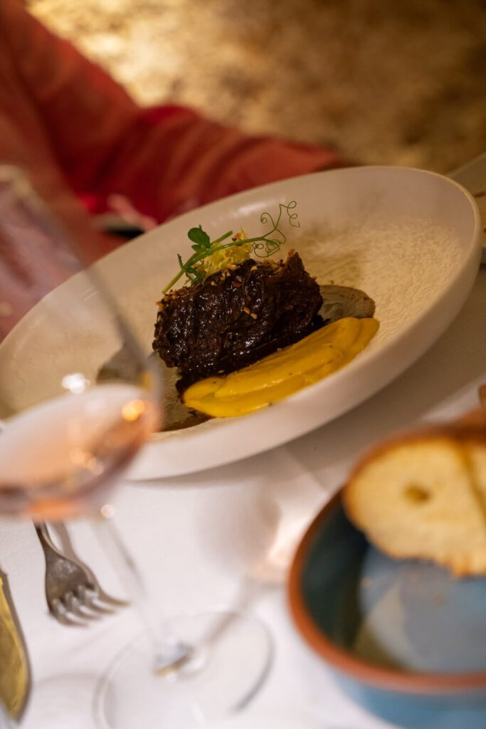 veal cheek at a top restaurant in matera italy