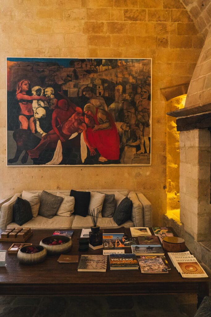 lobby area at l palazzotto matera