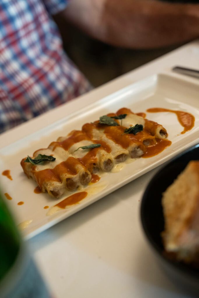 pasta dish at baccanti in matera