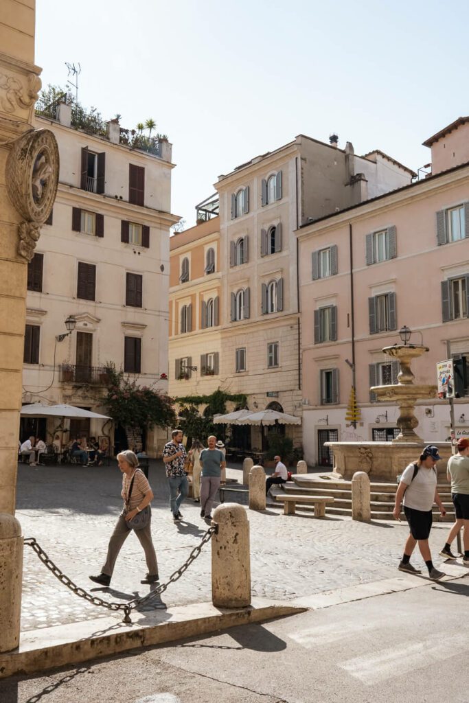sunny piazza in rome