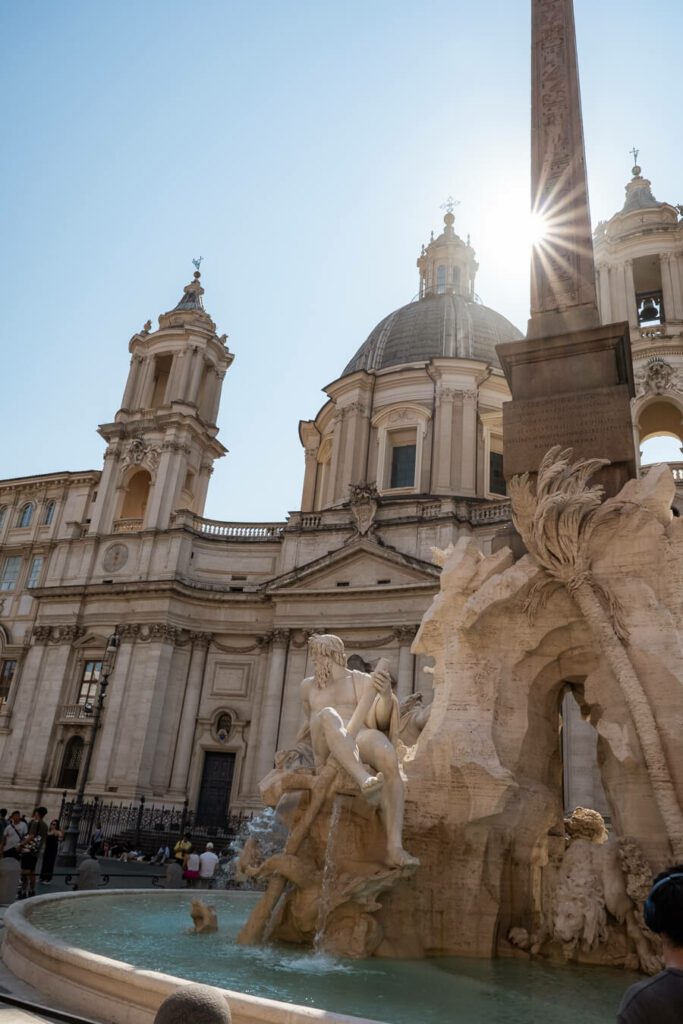 piazza navona and church in background