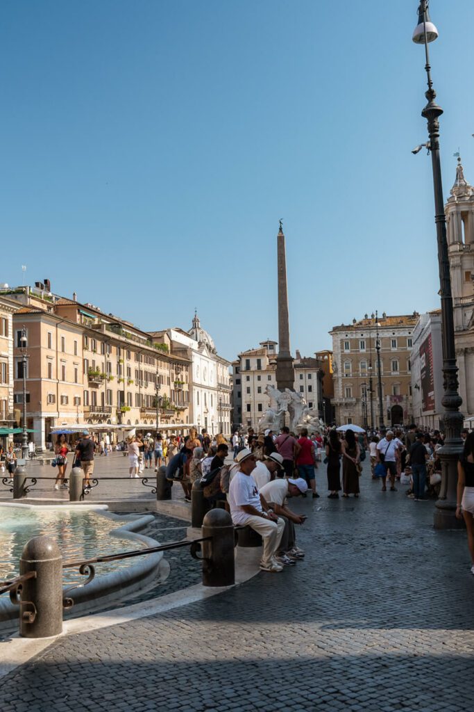 piazza navona in rome during 3 day itinerary