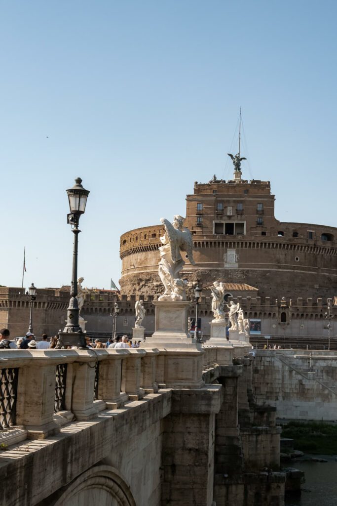 castel sant'angelo with bridge in rome italy
