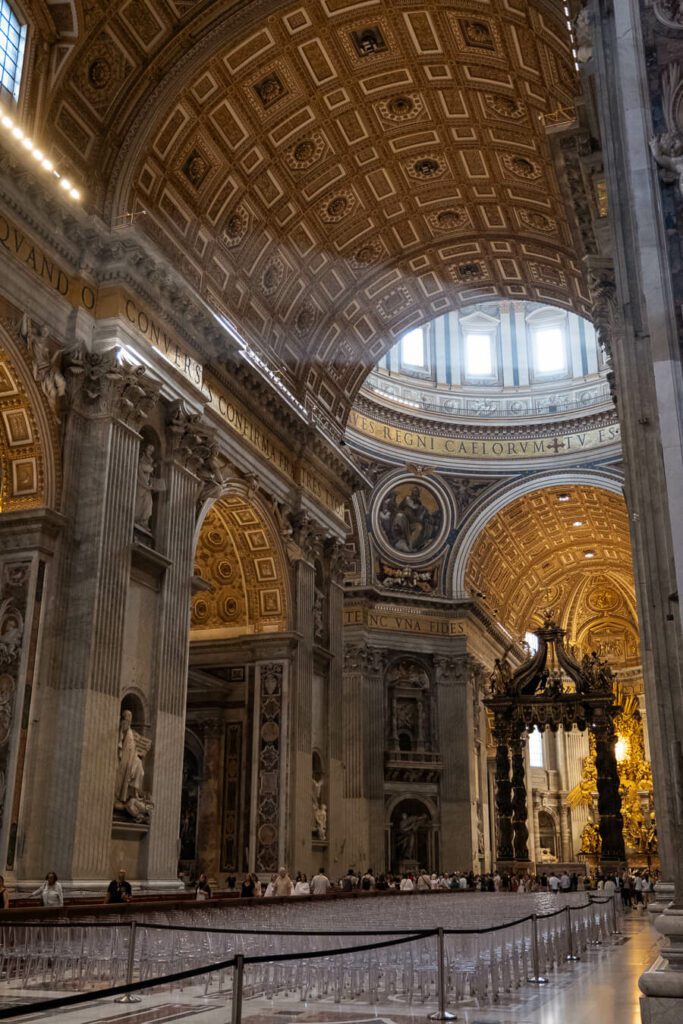 st peter's basilica rome with light streak