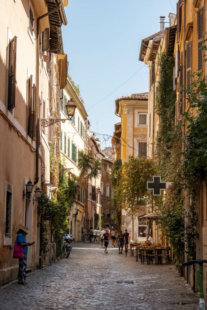 pretty street in trastevere rome