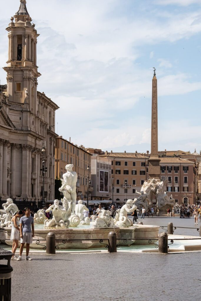 piazza navona with fountains