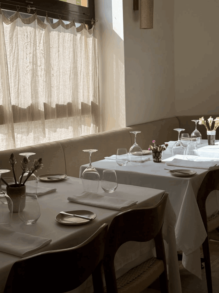 set tables at Rafael restaurante lima peru