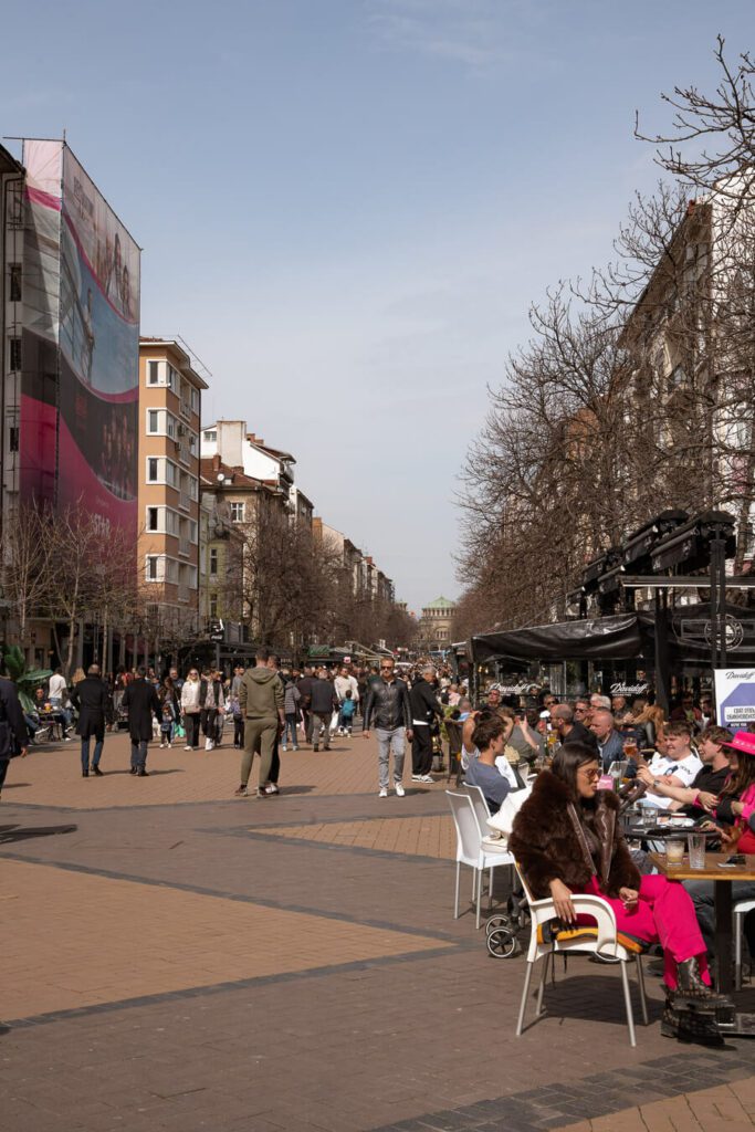vitosha boulevard in the sunshine