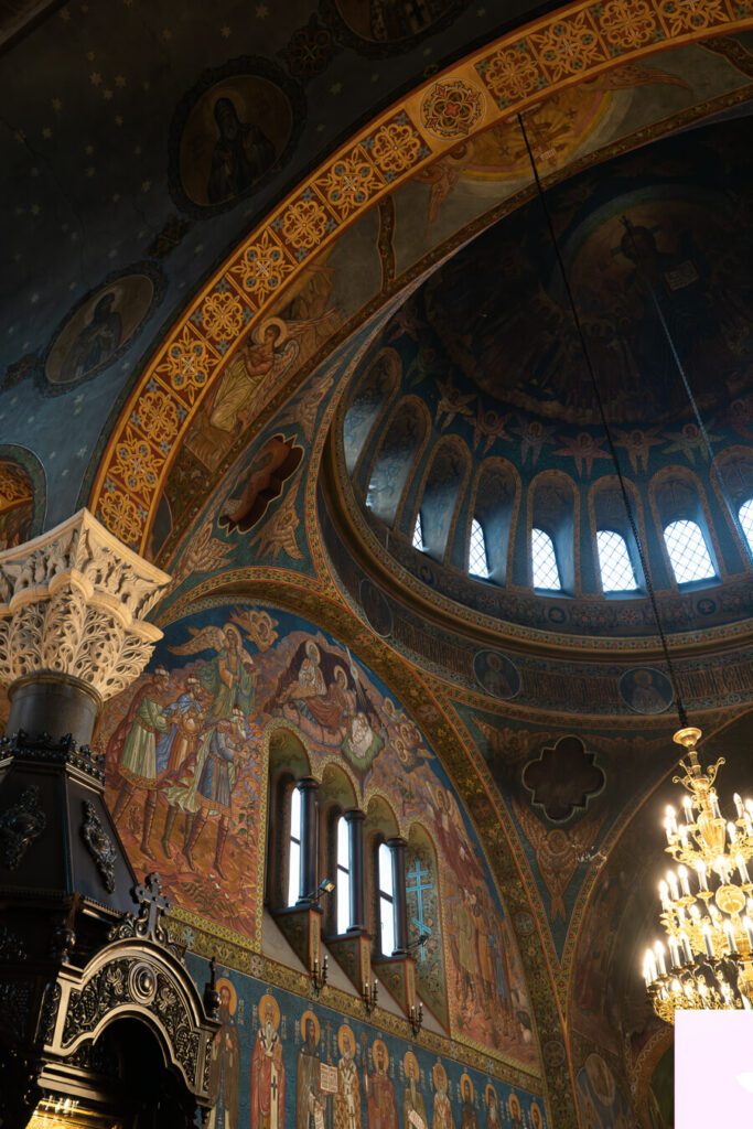 interior of orthodox church in sofia bulgaria