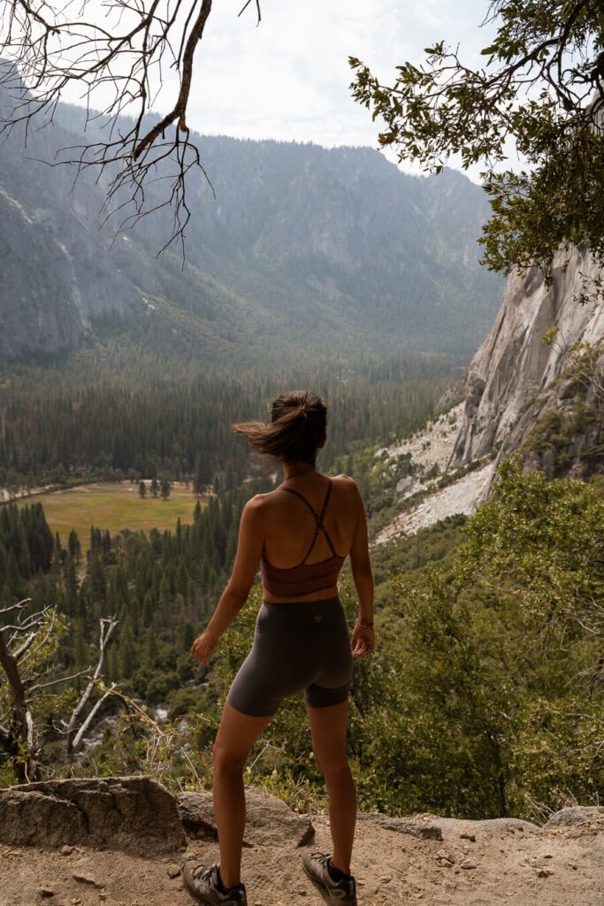 me, trail hiking in early fall in yosemite.