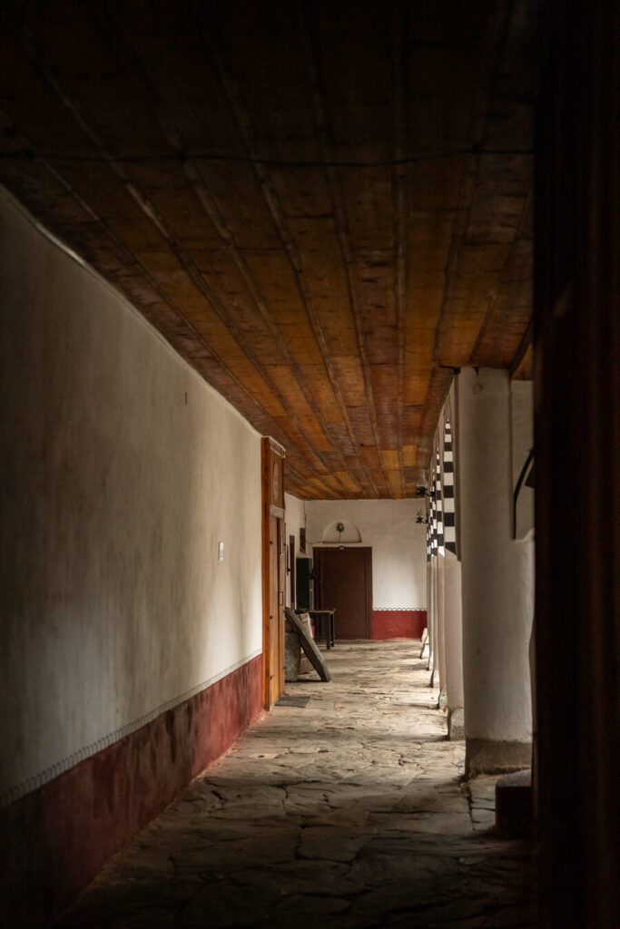 corridor in old part of rila monastery
