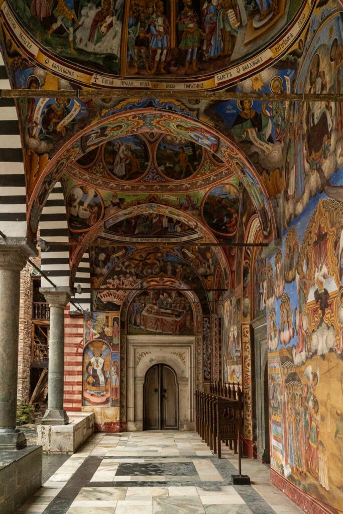 mural paintings outside the main church of the nativity
