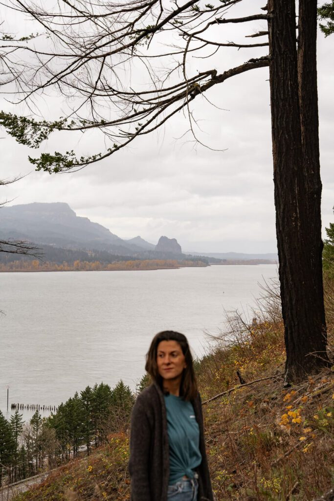 woman, me in columbia river gorge in the fall