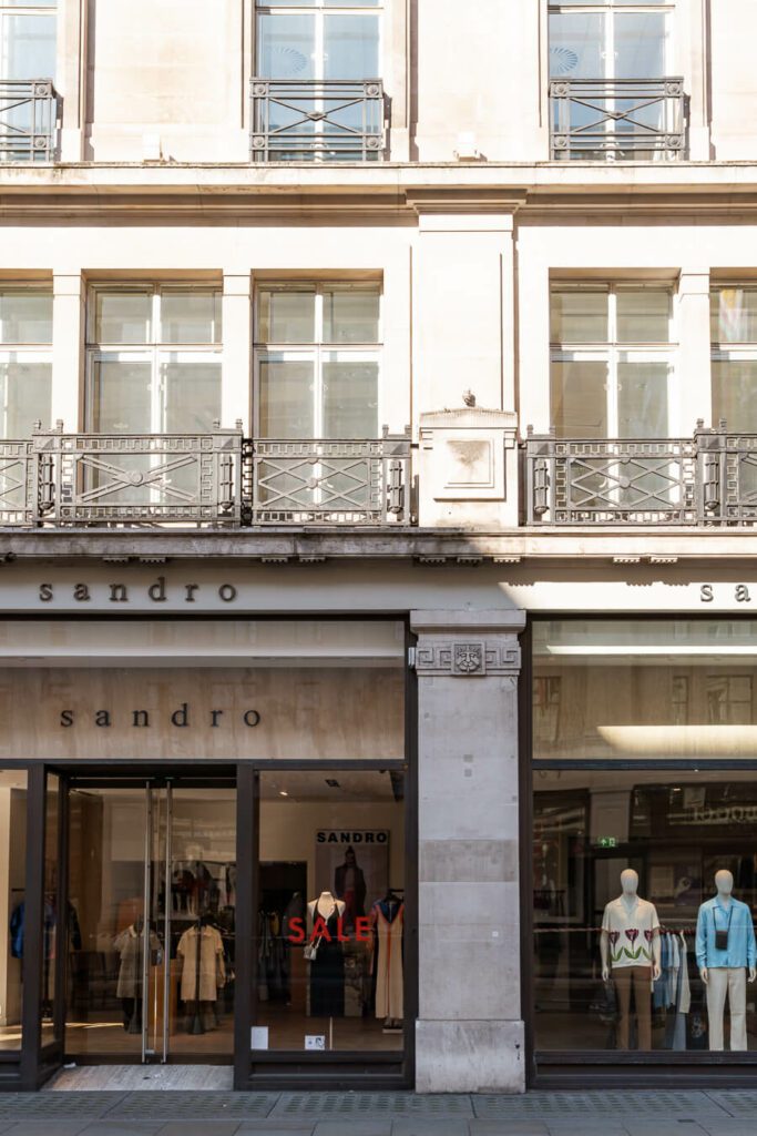 storefront in regent street london