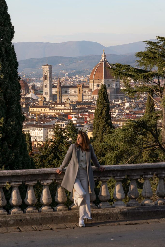 woman, in in florence with duomo