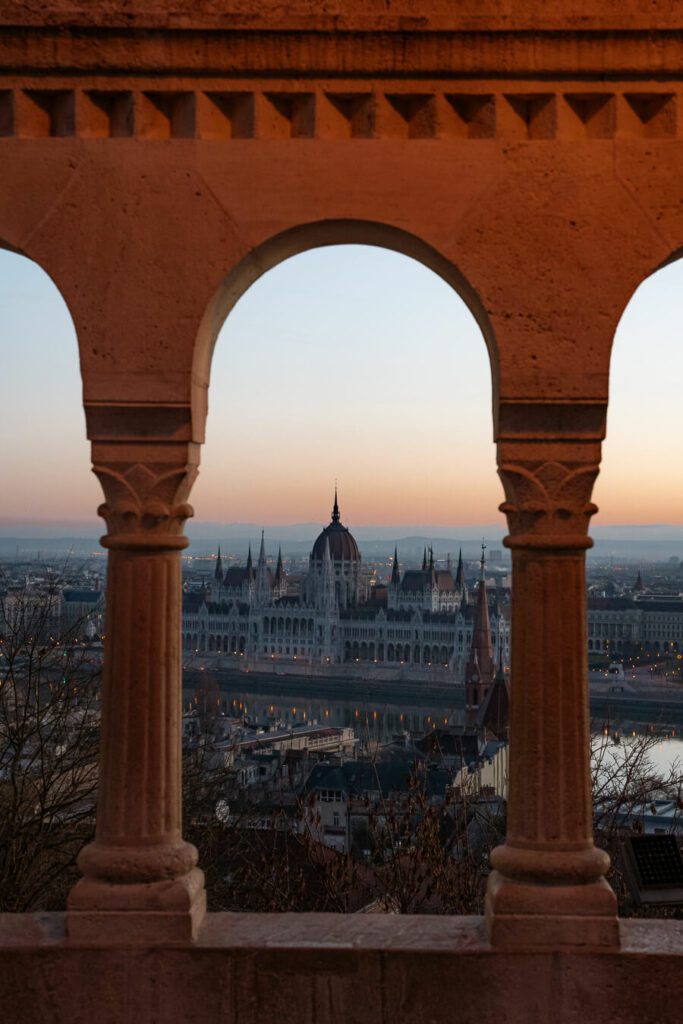 Budapest in the winter months just before sunrise