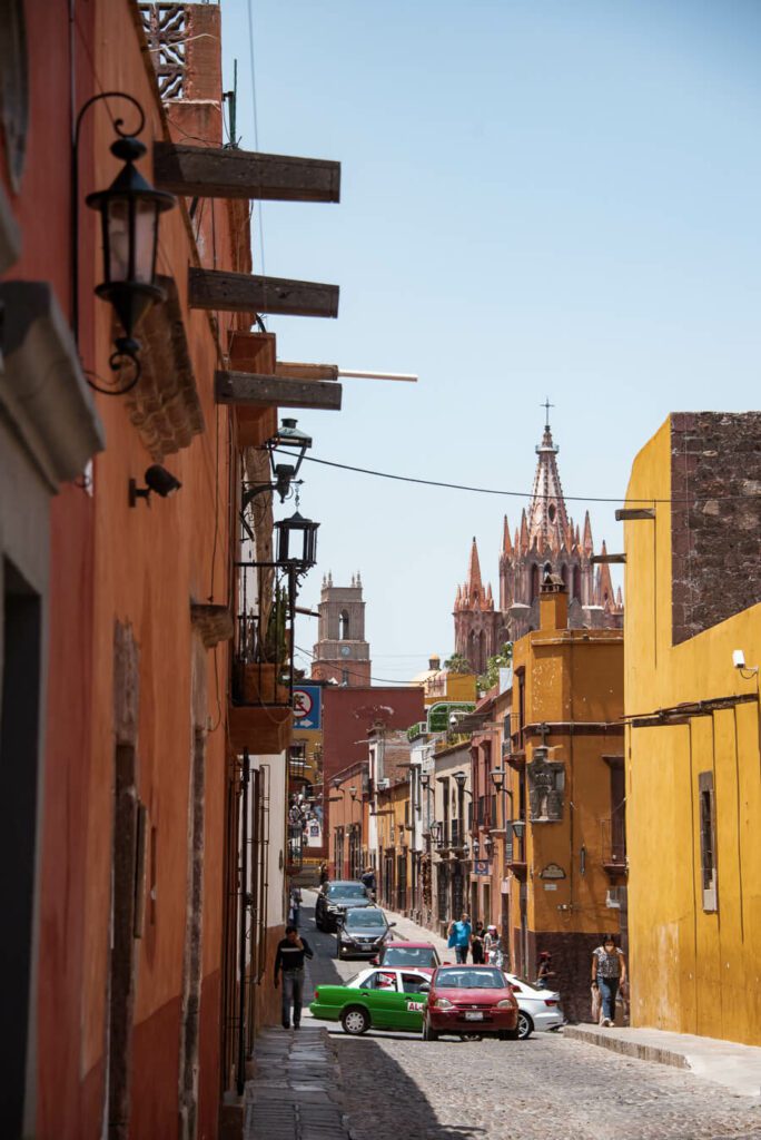 ochre streets in san miguel de allende