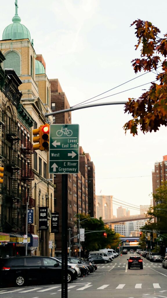 new york city street in autumn