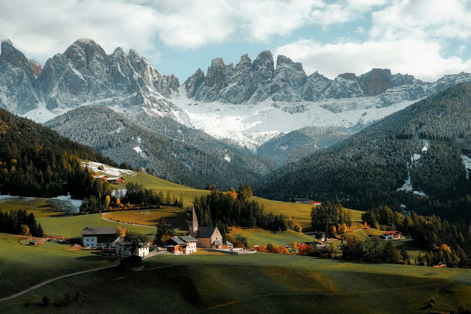 aerial photography of houses on mountain