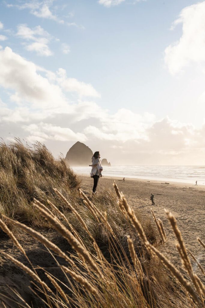 woman, me on cannon beach oregon