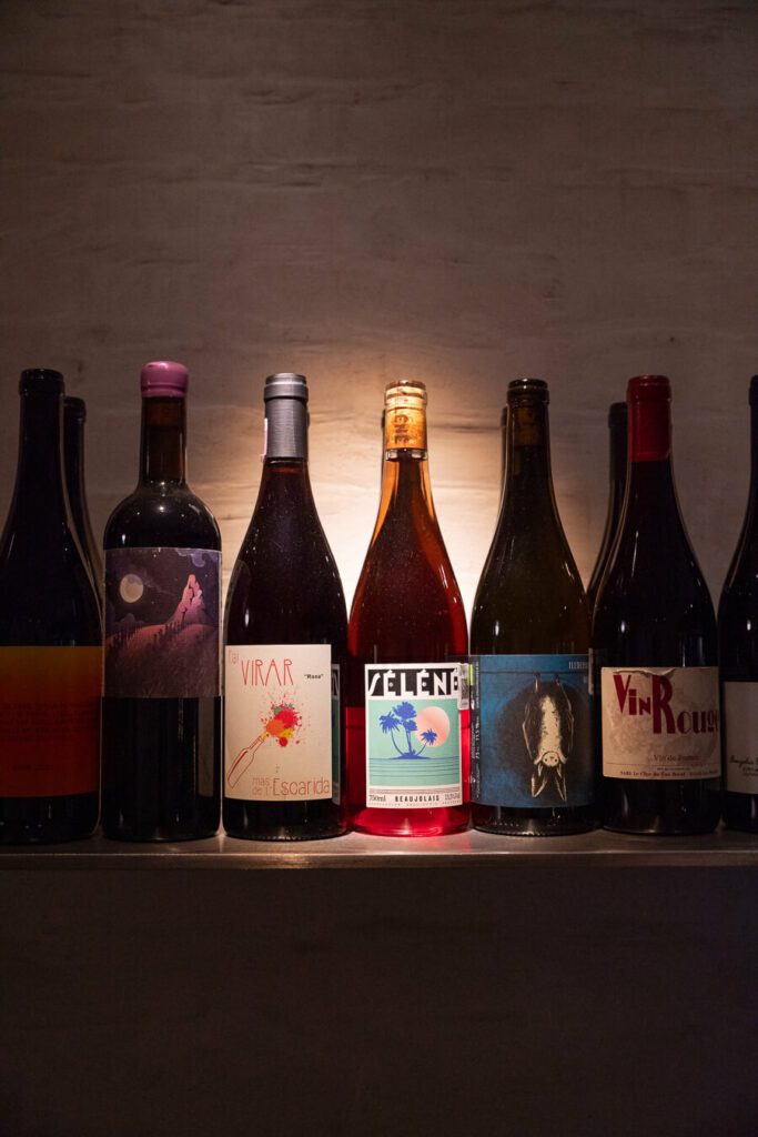 display wine at wine bar in mexico city