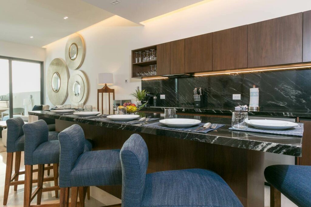a vacation rental kitchen in mexico