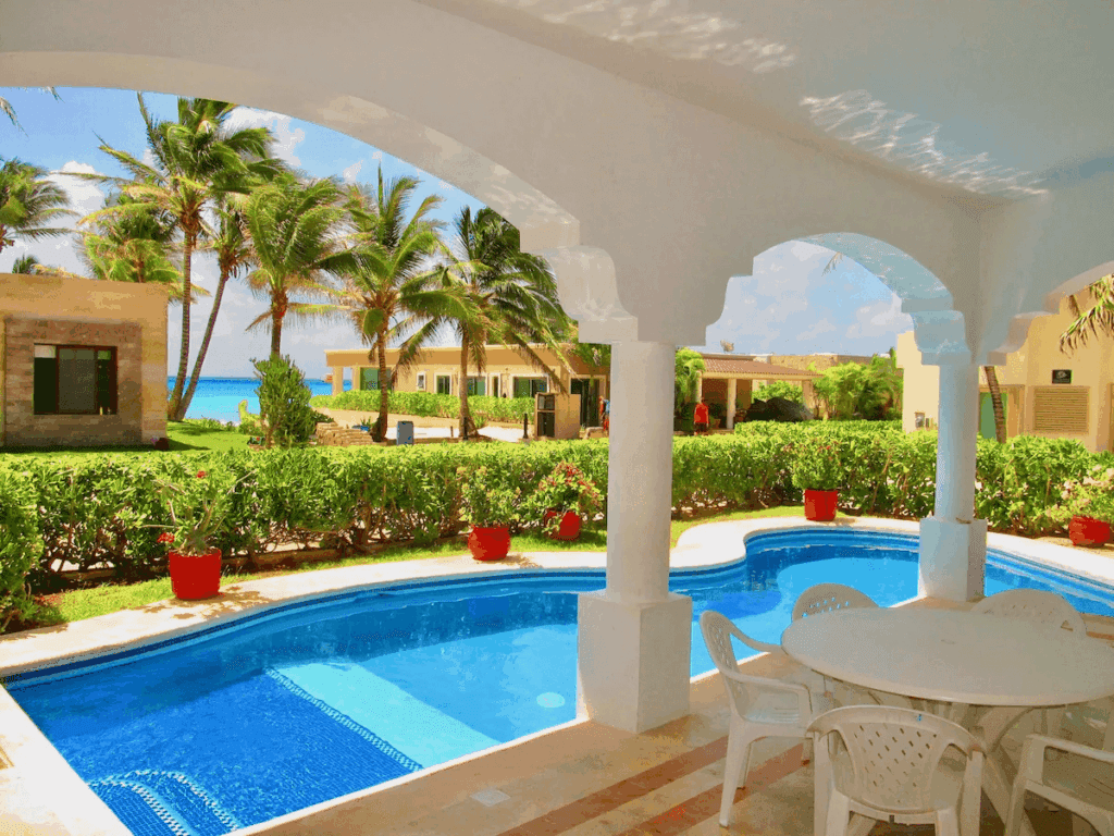 vacation rental in playa del carmen, terrace and pool