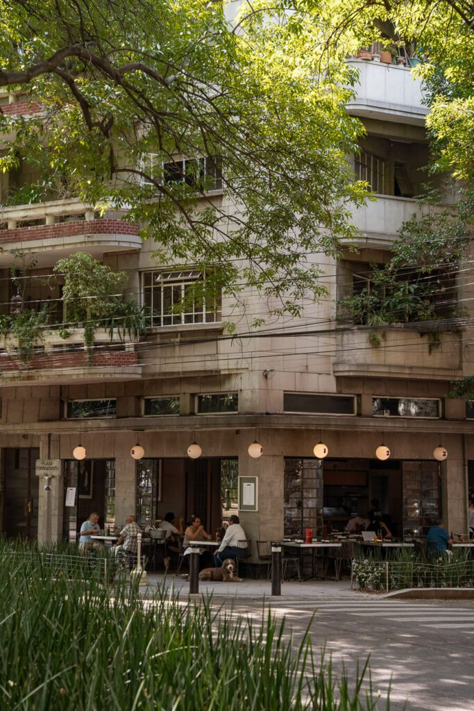 art deco street corner in condesa mexico city