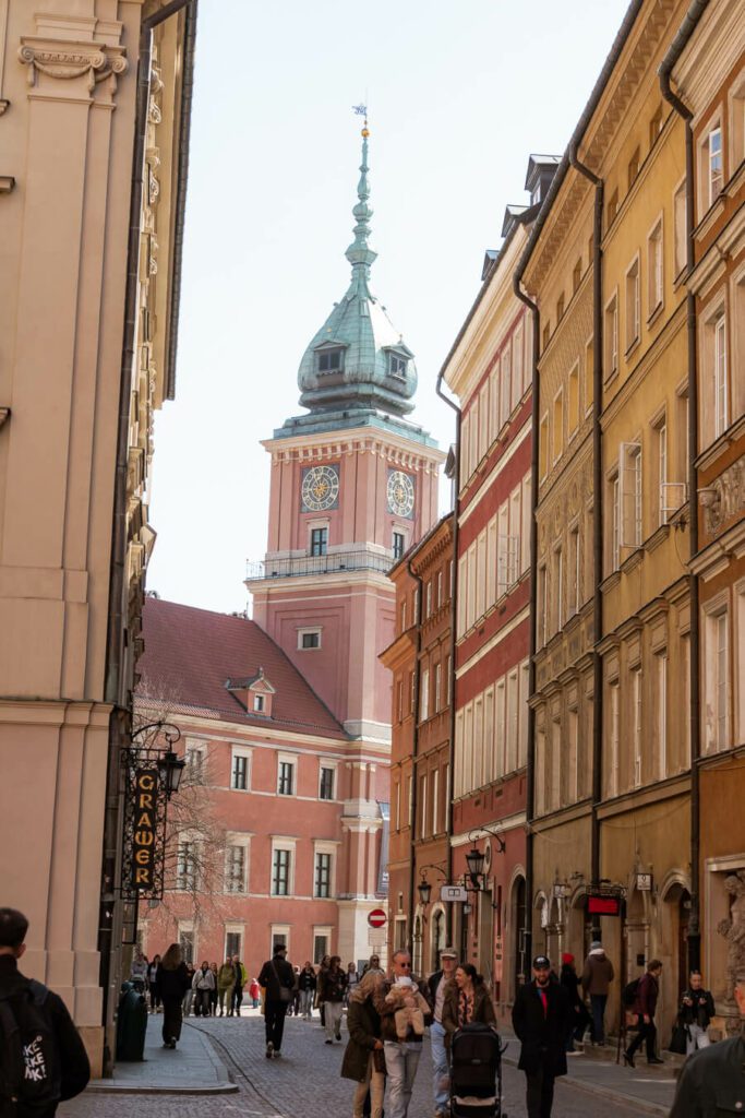 street in old town of warsaw poland