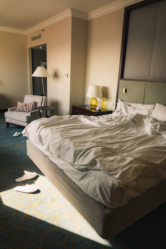 slow mornings in room at intercontinental warsaw