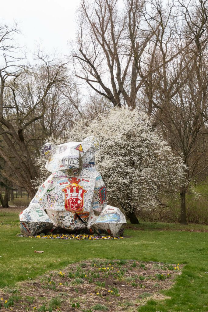 a teddy bear sculpture in praga