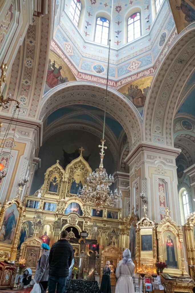 Russion orthodox church interior in praga warsaw