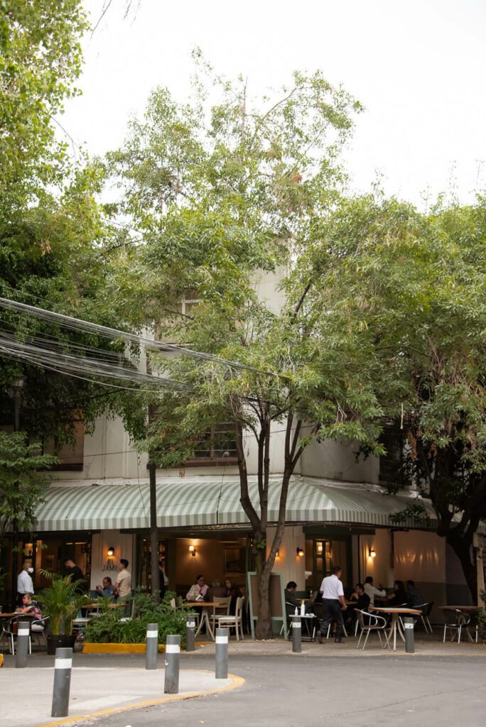 restaurant on street corner of Amsterdam in la condesa mexico city
