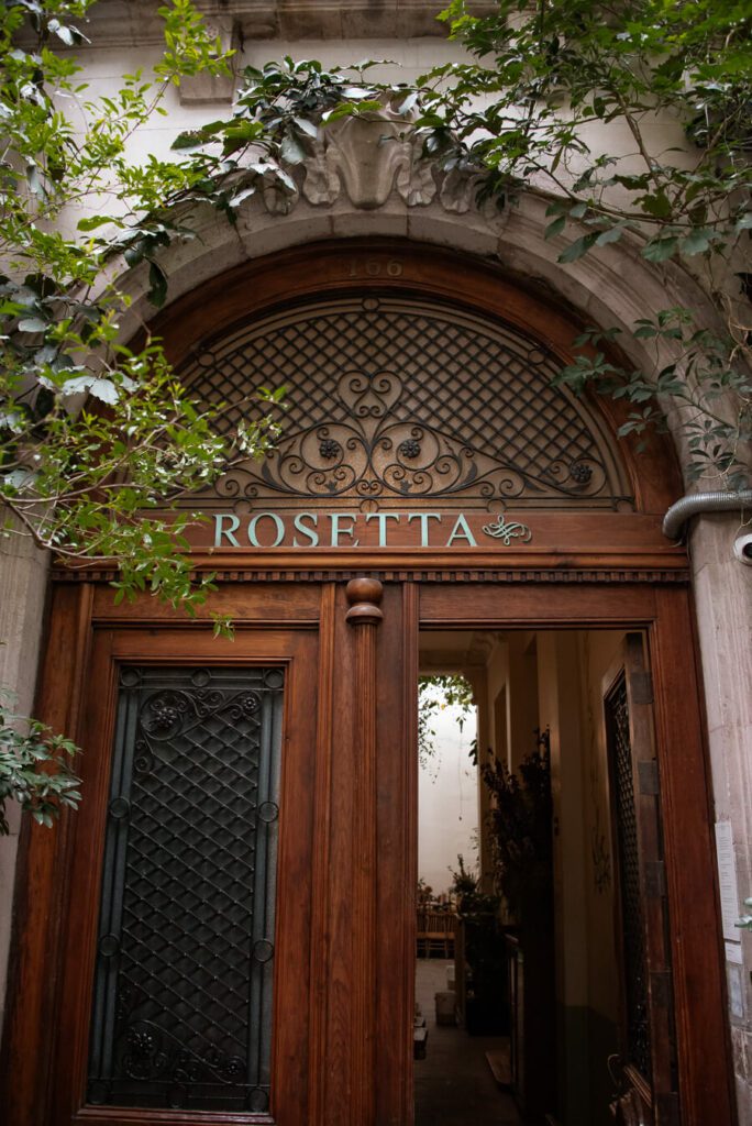 entrance to Rosetta restaurant, mexico city