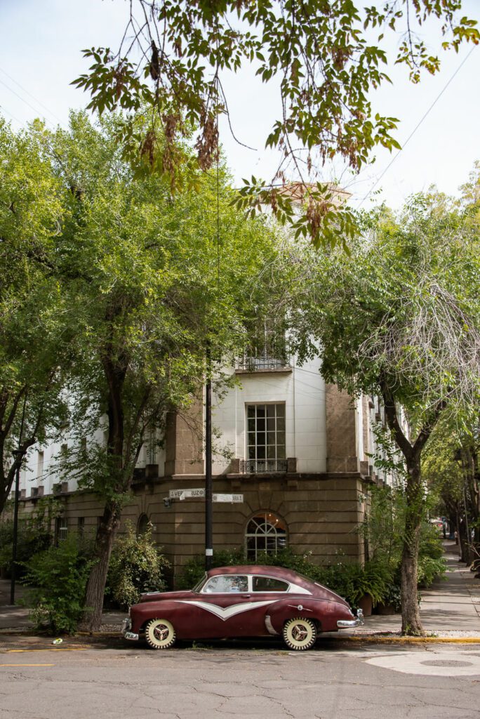 iconic condesa df hotel with model car