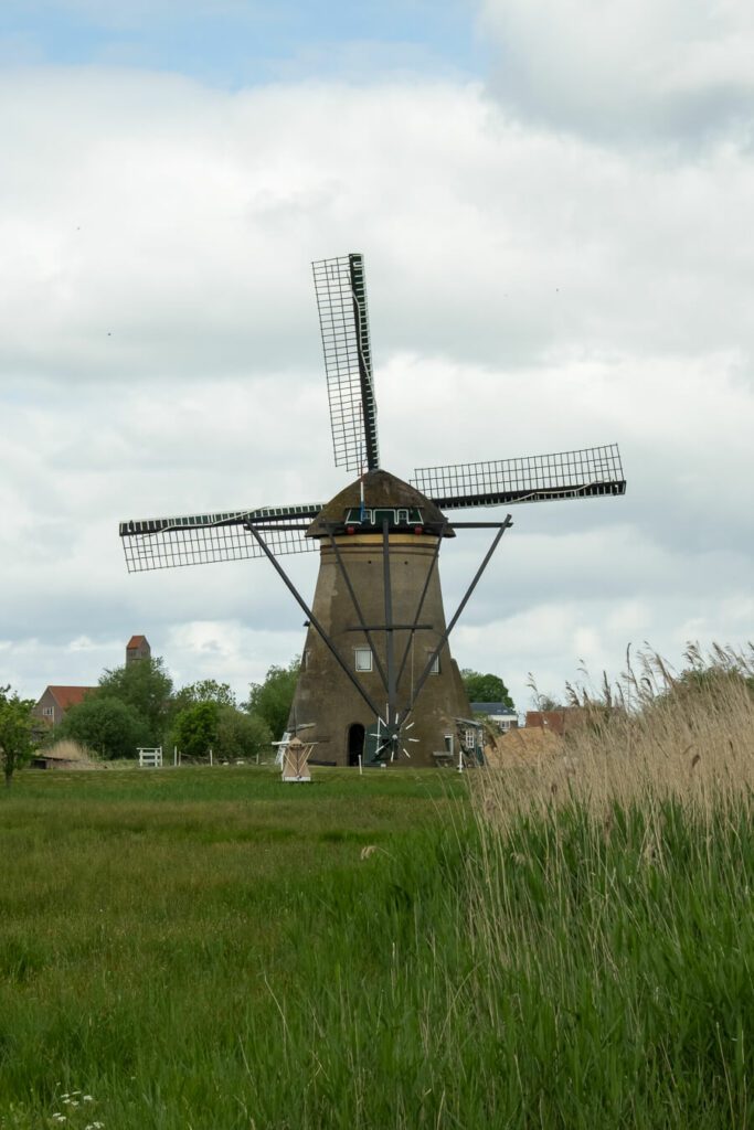 a windmill at Kinderdijk, on a day trip from rotterdam