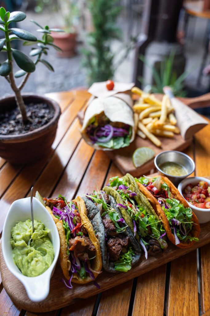 vegan tacos in la bruja antigua guatemala