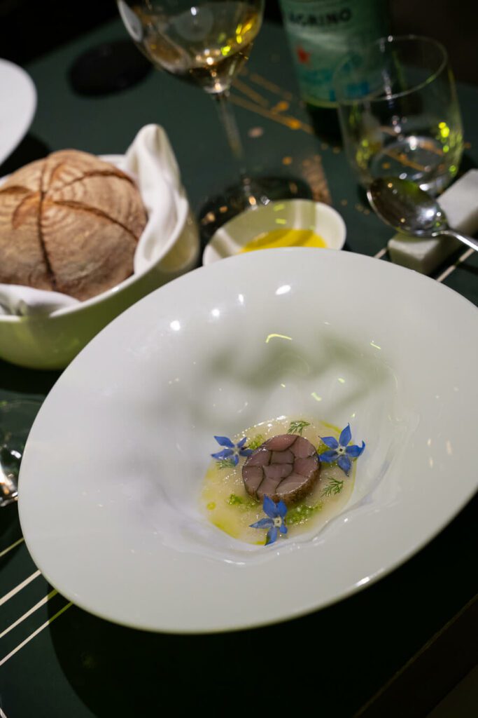 starter ceviche at 142 restaurant Milano