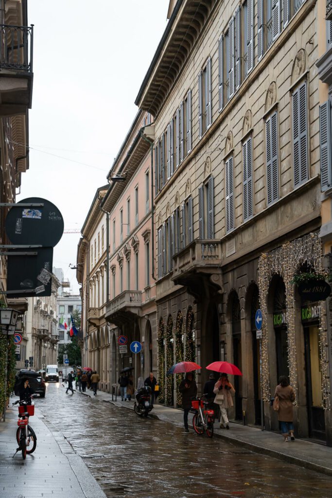 street in Milan's Brera neighborhood
