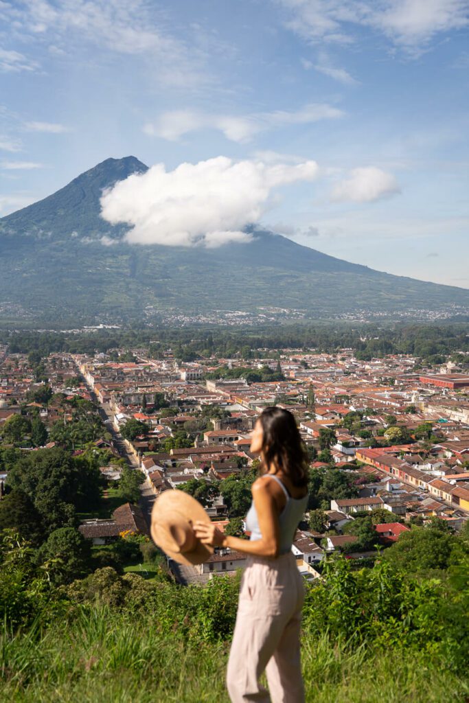 woman, me at cerro el cruz viewpoint in antigua guatemala