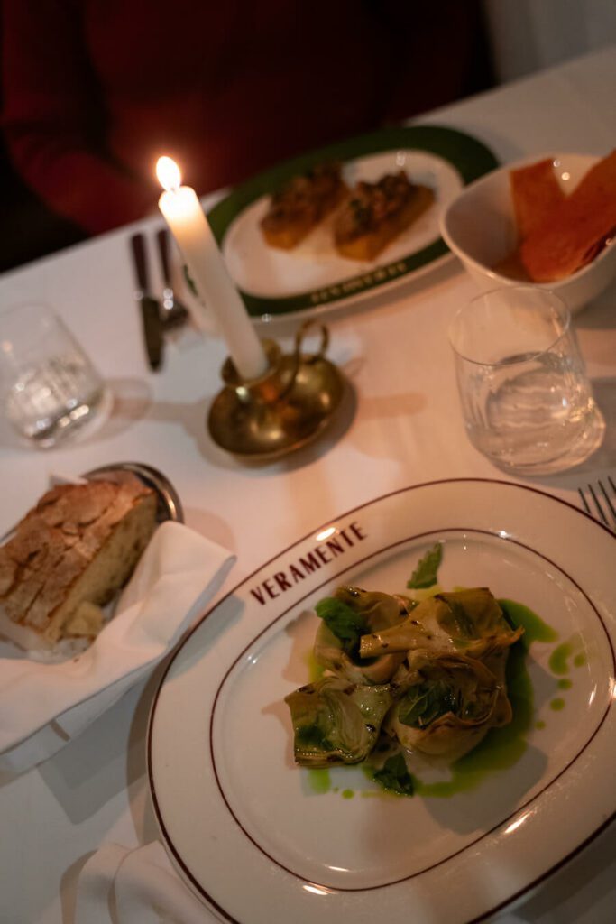 starter at Veramente, one of the best restaurants in milan italy