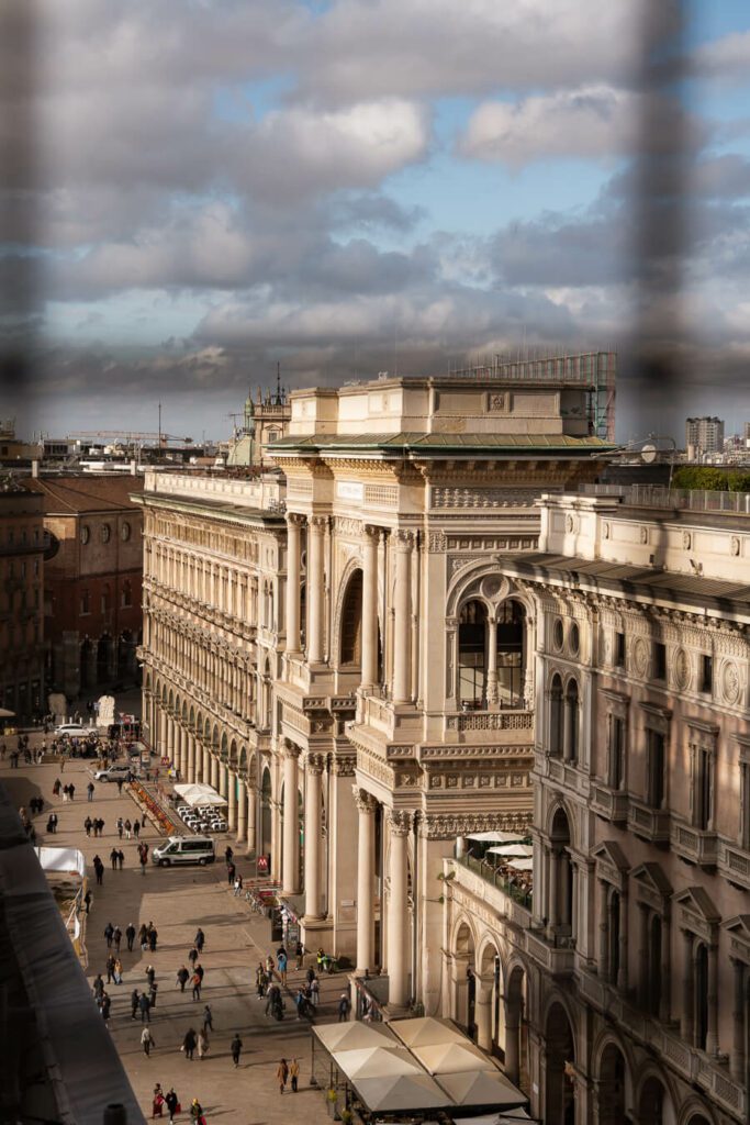 view of Galleria Emmanuele from Duomo terraces
